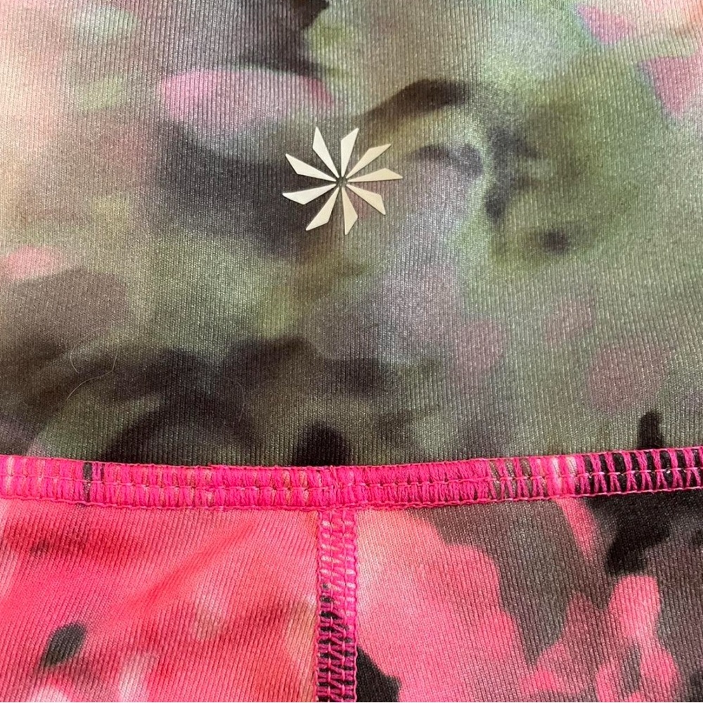Athleta Chaturanga Bloom Capri Multi Color Crop Leggings XL Pink Black - Picture 5 of 5